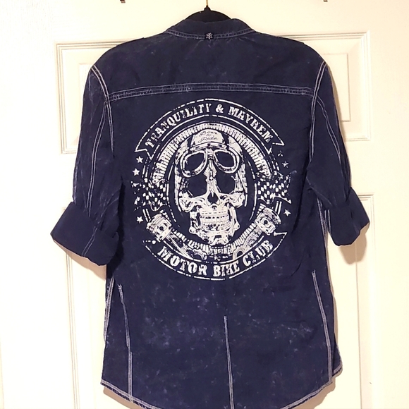 Tranquility & Mayhem Slim Fit Shirt - Medium Black Cotton - Picture 2 of 4